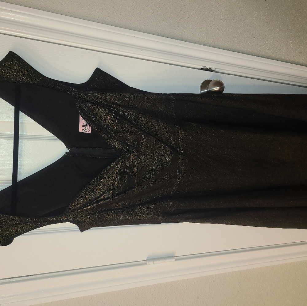 Bettie Page Queen Of Pinups Gold Sparkle Dress